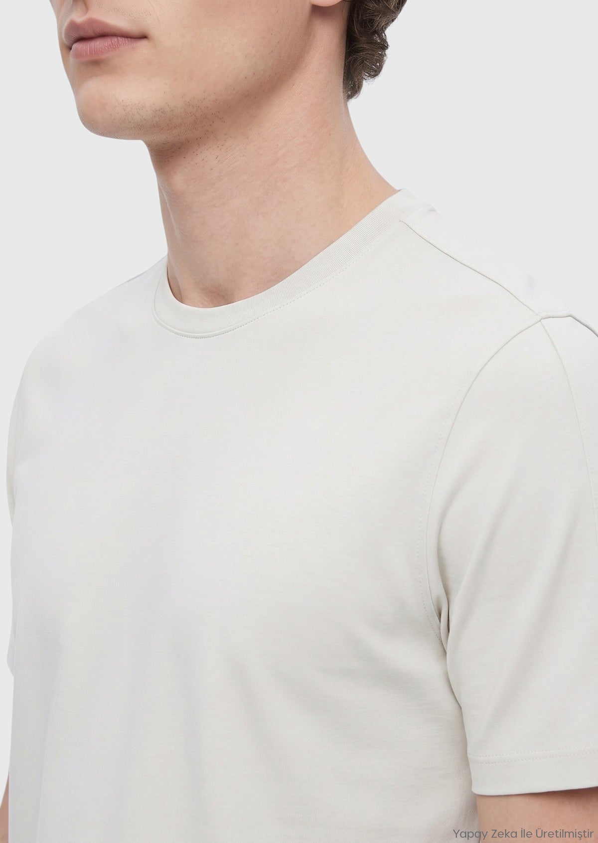 Taş Düz Bisiklet Yaka T-Shirt