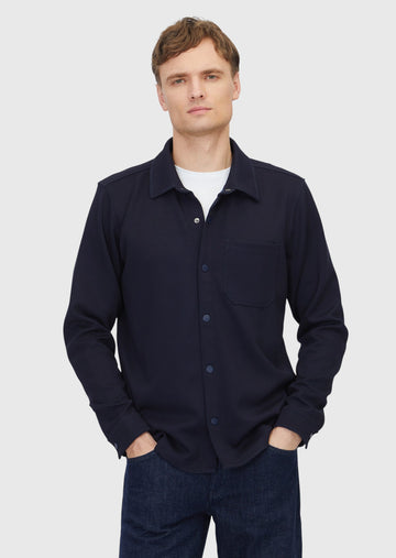 Navy Blue Polo Neck Plain Sweatshirt