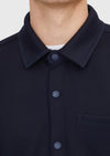 Lacivert Polo Yaka Düz Sweatshırt