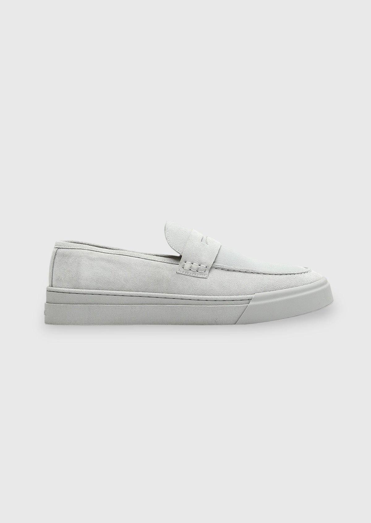Açık Gri Süet Casual Loafer