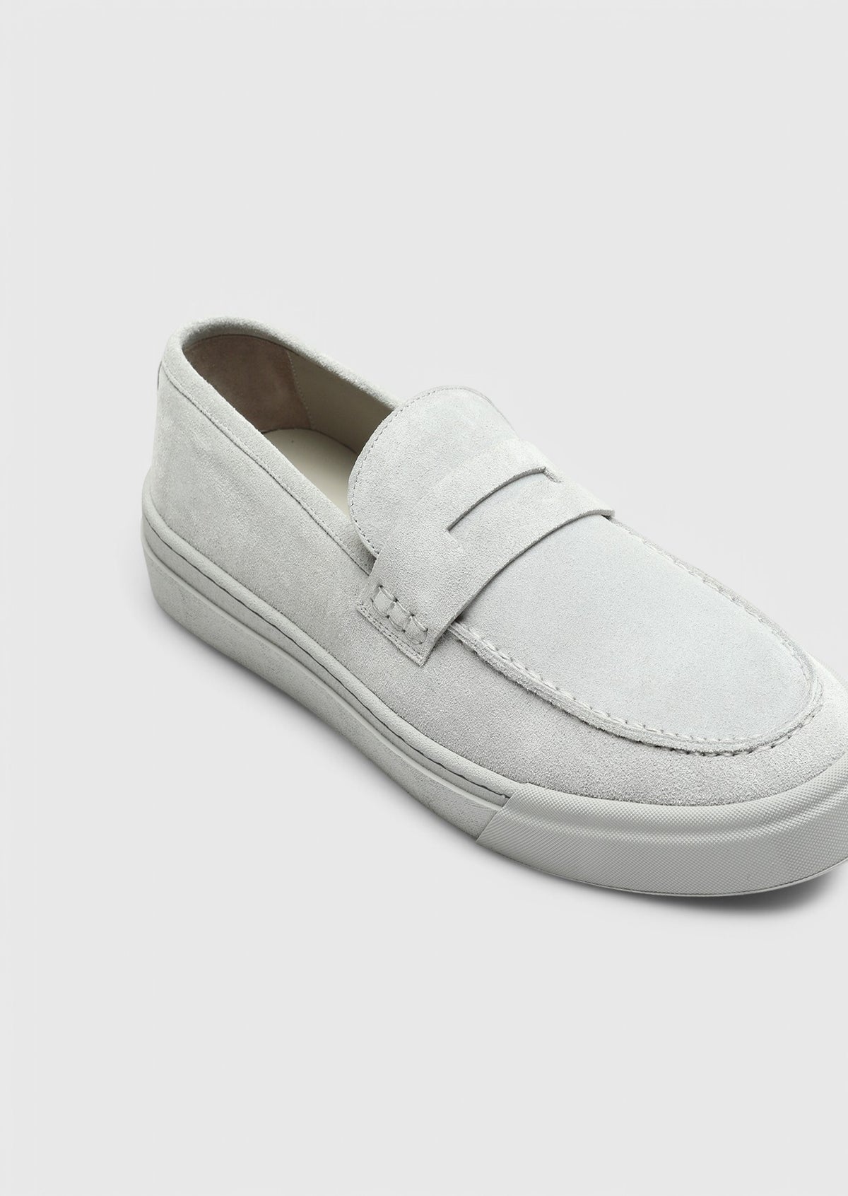 Açık Gri Süet Casual Loafer