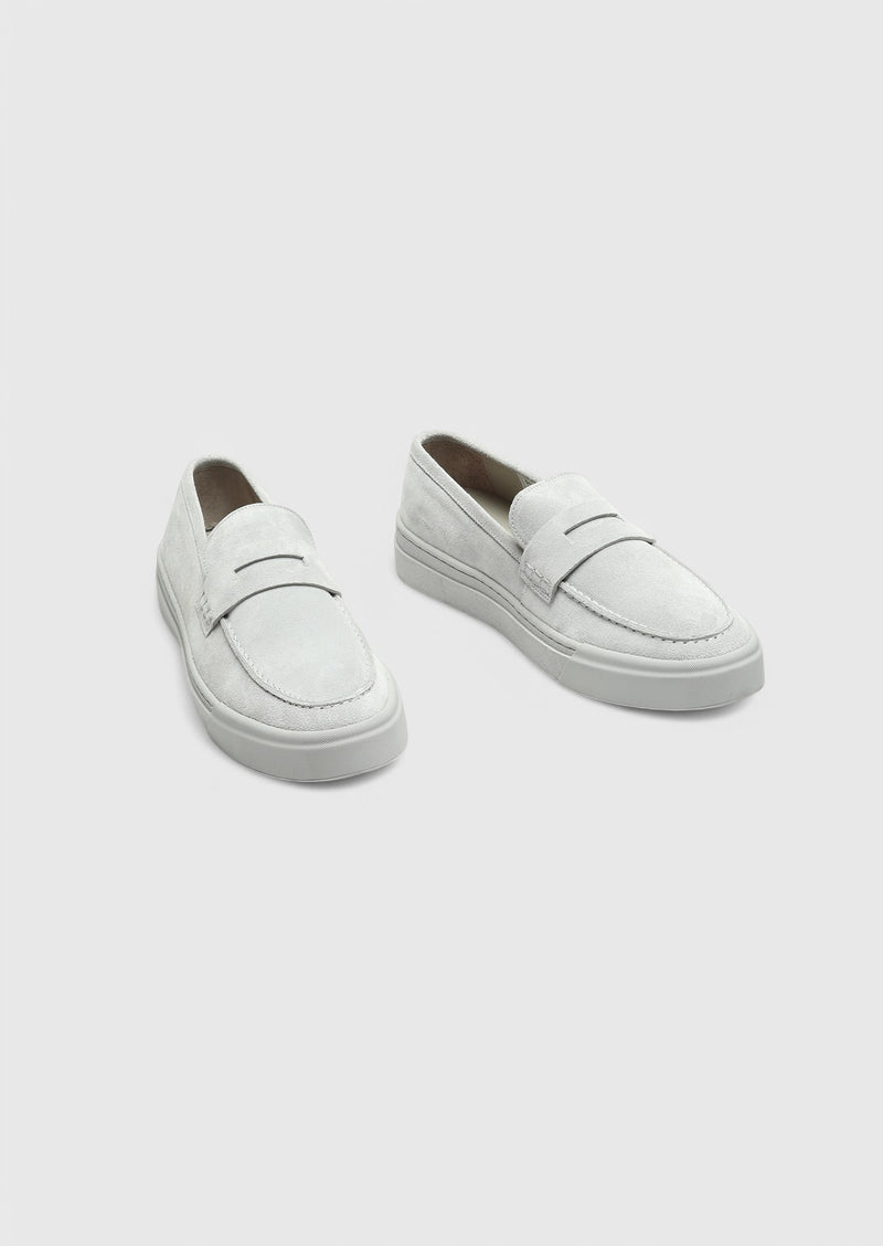 Açık Gri Süet Casual Loafer