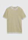 Safran Düz Bisiklet Yaka %100 Pamuk T-Shirt