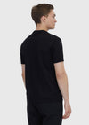 Siyah Jakarlı Bisiklet Yaka %100 Pamuk T-Shirt