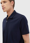 Lacivert Jakarlı Polo Yaka %100 Pamuk T-Shirt