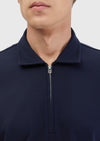 Lacivert Jakarlı Polo Yaka %100 Pamuk T-Shirt