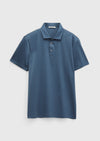 İndigo Düz Polo Yaka %100 Pamuk T-Shirt