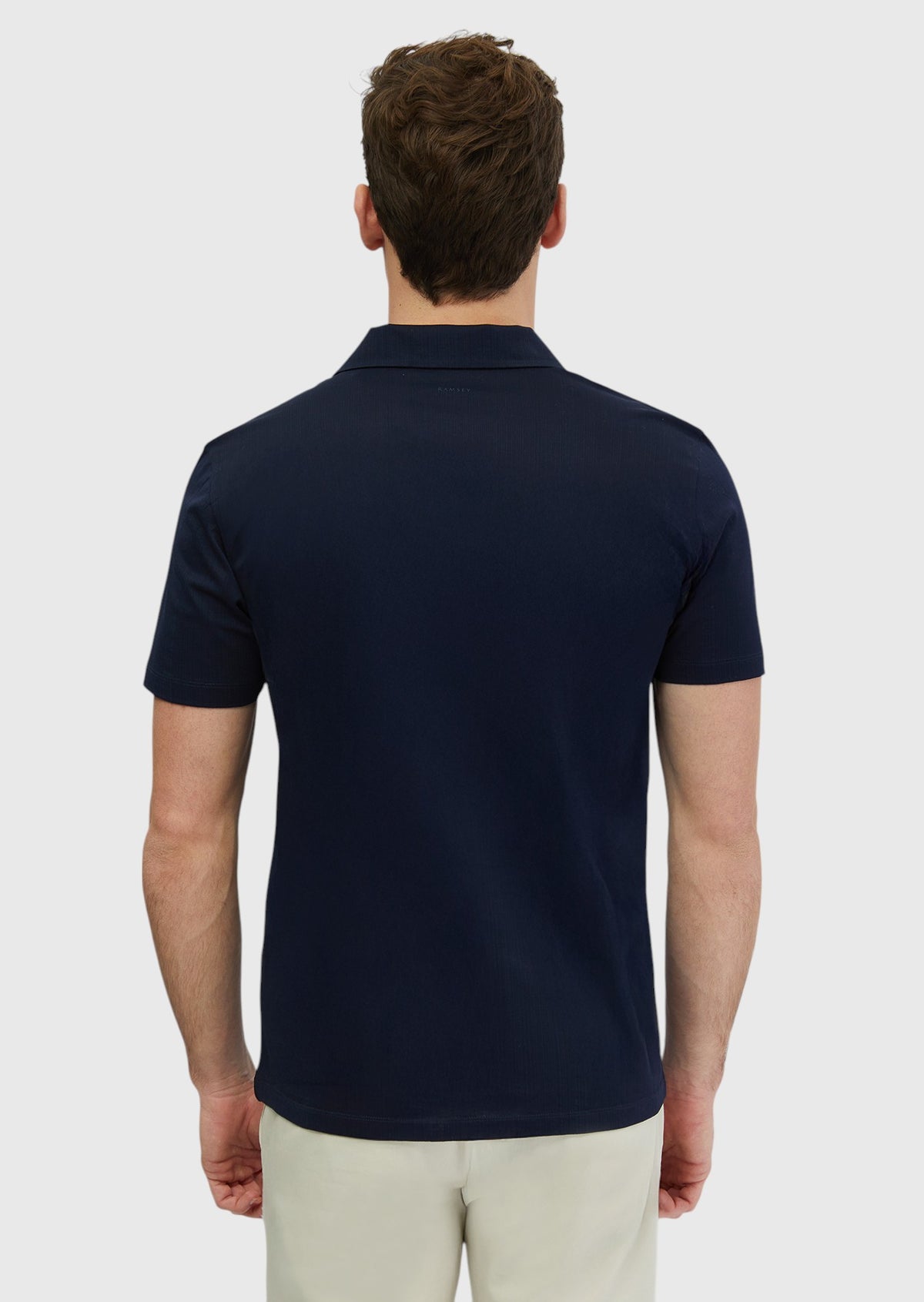 Lacivert Jakarlı Polo Yaka %100 Pamuk T-Shirt