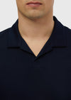 Lacivert Jakarlı Polo Yaka %100 Pamuk T-Shirt