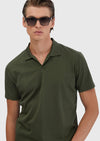 Haki Jakarlı Polo Yaka %100 Pamuk T-Shirt
