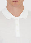 Beyaz Düz Polo Yaka Pamuk Karışımlı T-Shirt