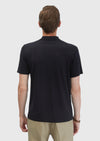 Siyah Düz Polo Yaka Pamuk Karışımlı T-Shirt