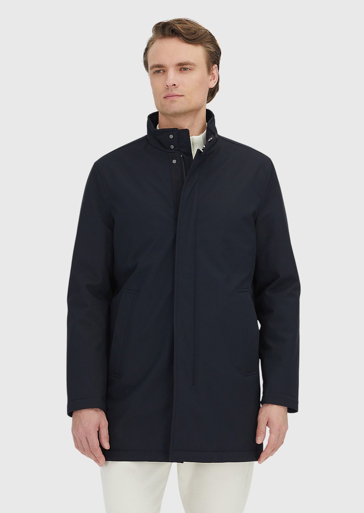 Lacivert Regular Fit Dik Yaka Casual Dokuma Kaban