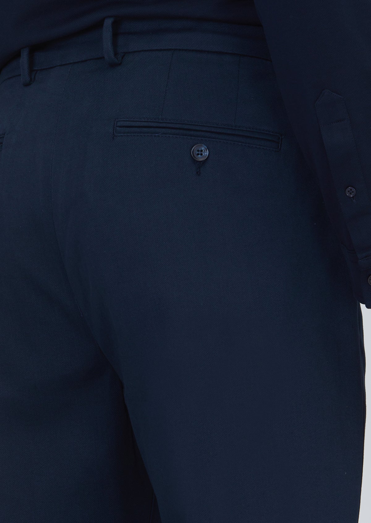 Lacivert Düz Dokuma Regular Fit Casual Pamuk Karışımlı Pantolon