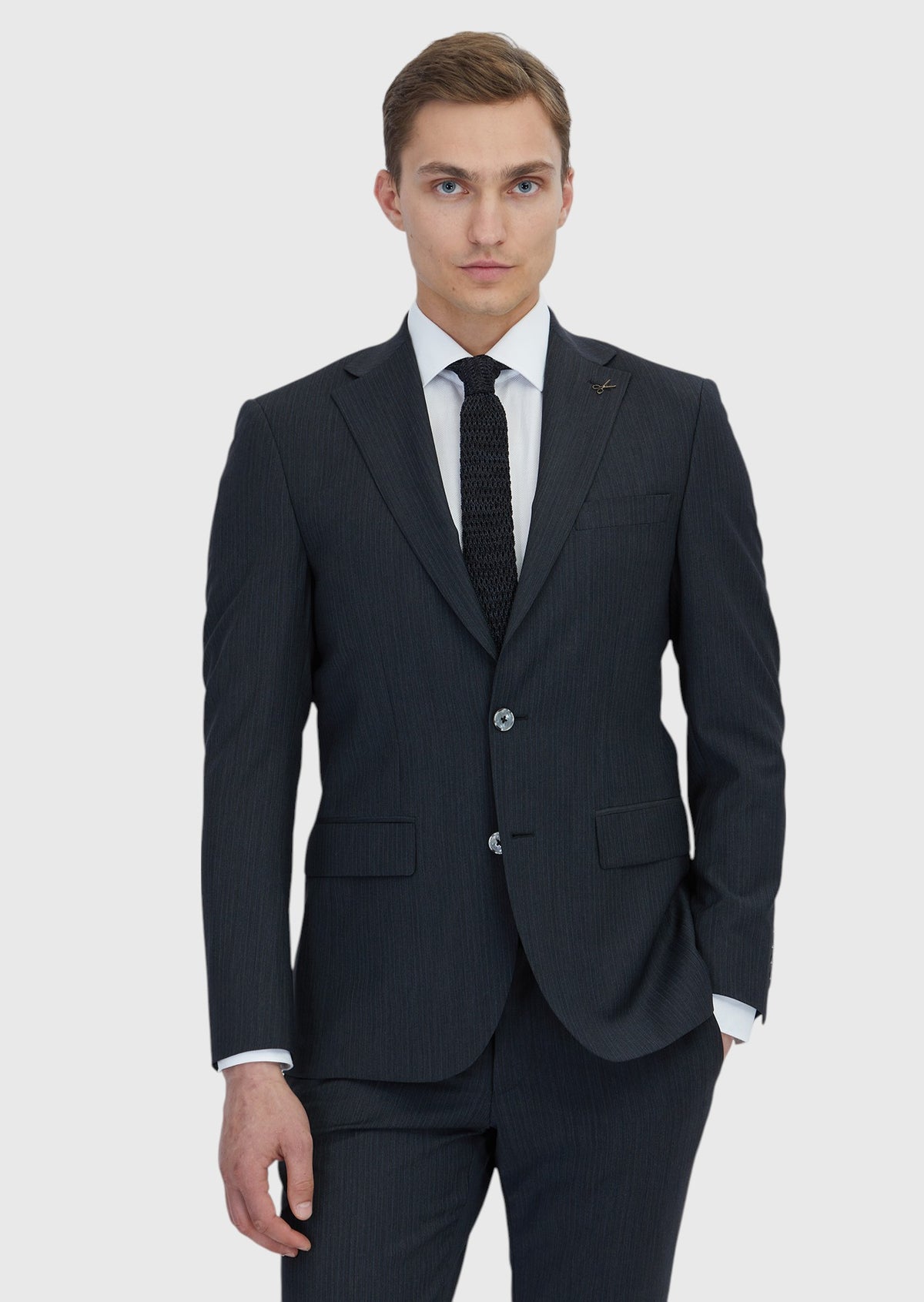Antrasit Mikro Modern Fit Yün Karışımlı Takım Elbise