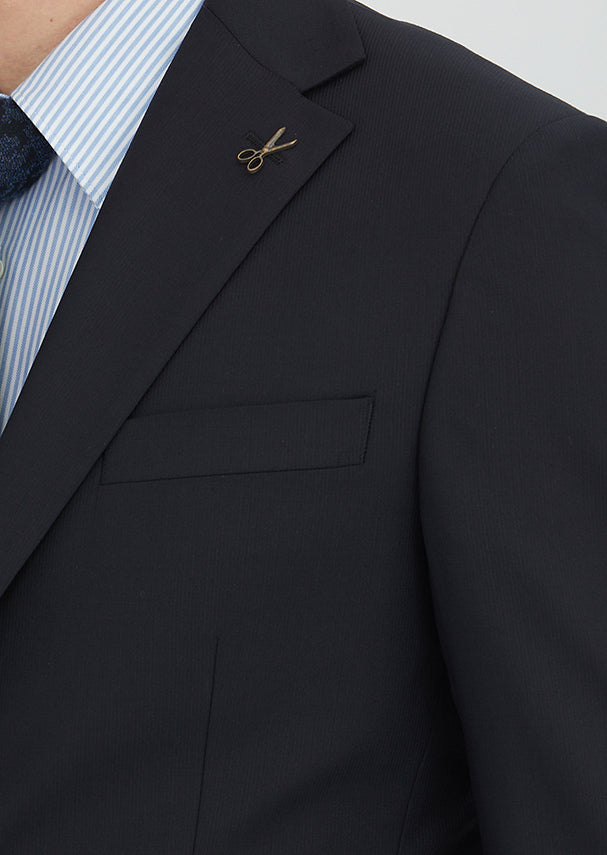 Siyah Mikro Modern Fit Yün Karışımlı Takım Elbise