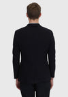 Siyah Düz Shirt Shoulder Slim Fit Pamuk Karışımlı Örme Ceket