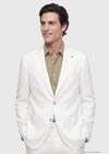 Beyaz Düz Zeroweight Slim Fit %100 Keten Takım Elbise