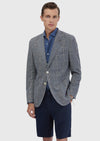 İndigo Kareli Shirt Shoulder Slim Fit Pamuk Karışımlı Örme Ceket
