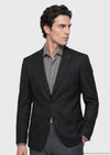 Siyah Desenli Regular Fit %100 Yün Ceket