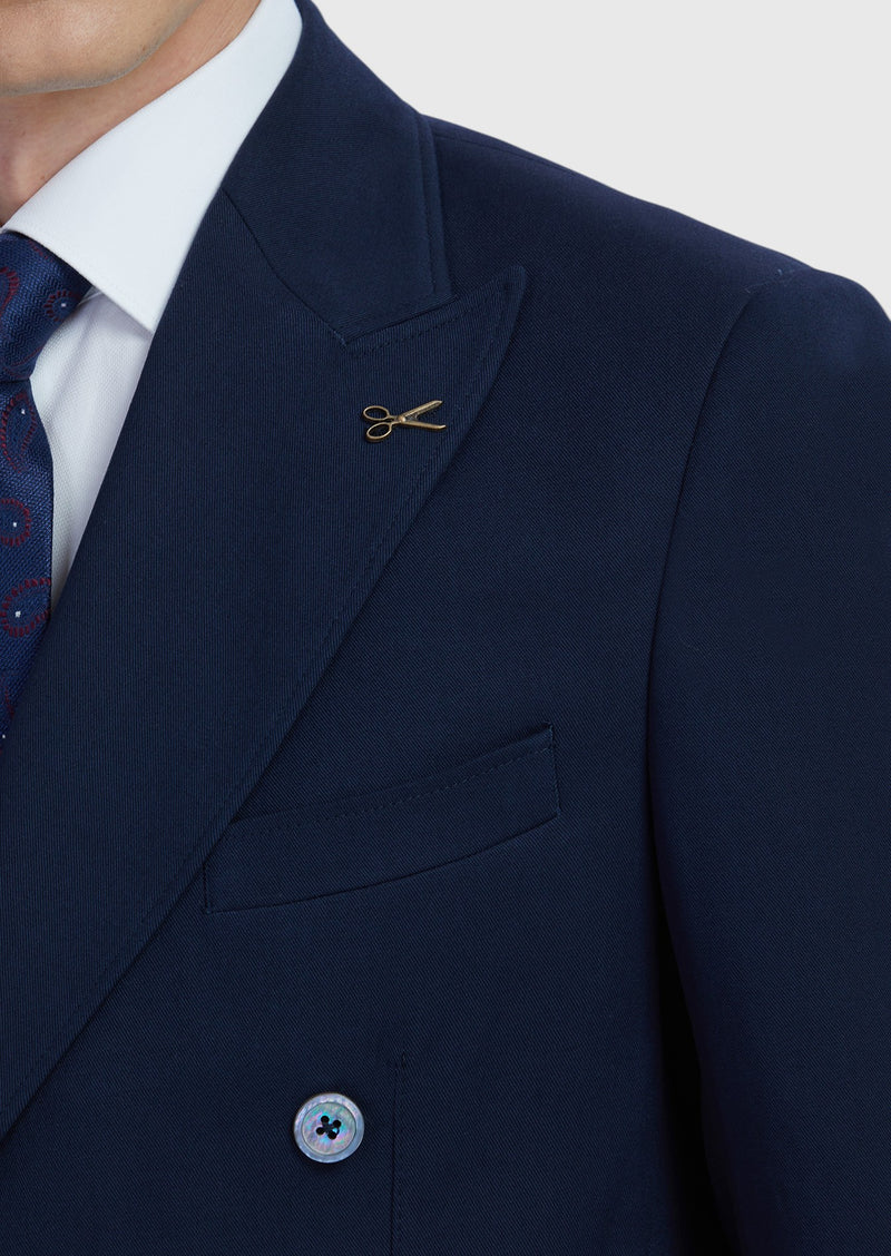 Lacivert Düz Zeroweight Slim Fit Yün Karışımlı Takım Elbise