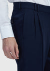 Lacivert Düz Zeroweight Slim Fit Yün Karışımlı Takım Elbise