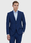 Açık İndigo Çizgili Modern Fit Yün Karışımlı Takım Elbise