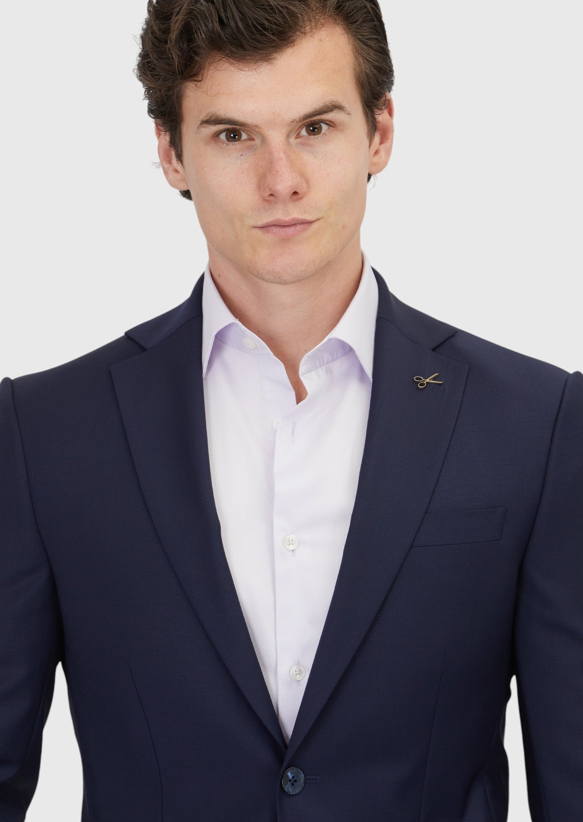 Saks Düz Modern Fit Yün Karışımlı Takım Elbise
