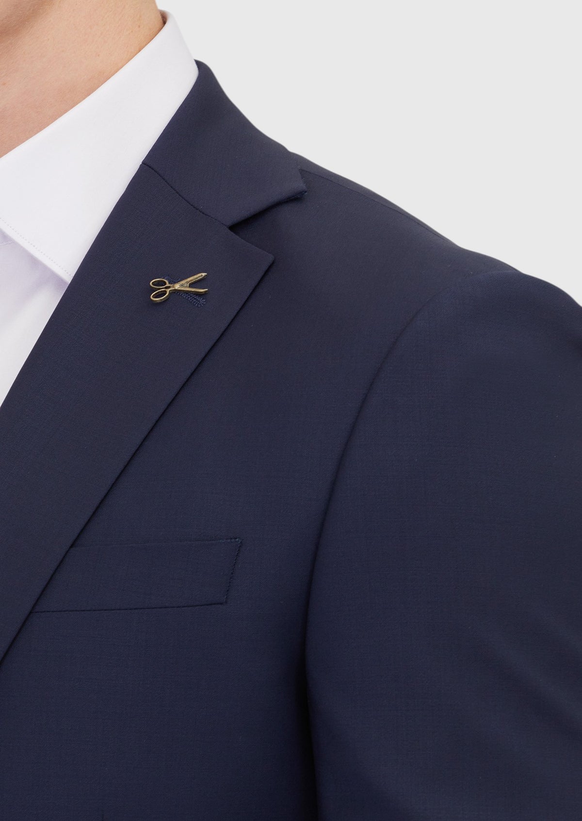 Saks Düz Modern Fit Yün Karışımlı Takım Elbise