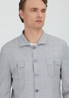 Açık Gri Düz Shirt Shoulder Slim Fit %100 Yün Ceket