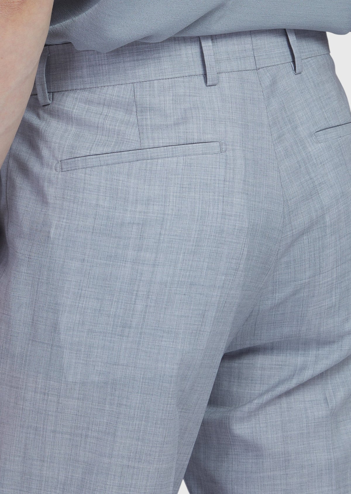 Açık Gri Düz Dokuma Regular Fit Casual %100 Yün Pantolon