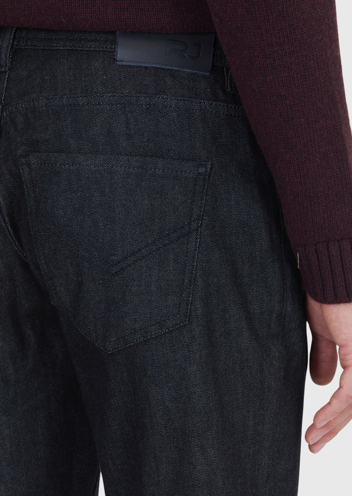 Siyah Düz Slim Fit Denim Pamuk Karışımlı Pantolon