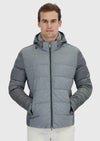 Gri Regular Fit Kapüşonlu Casual Dokuma Mont