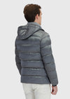 Gri Regular Fit Kapüşonlu Casual Dokuma Mont