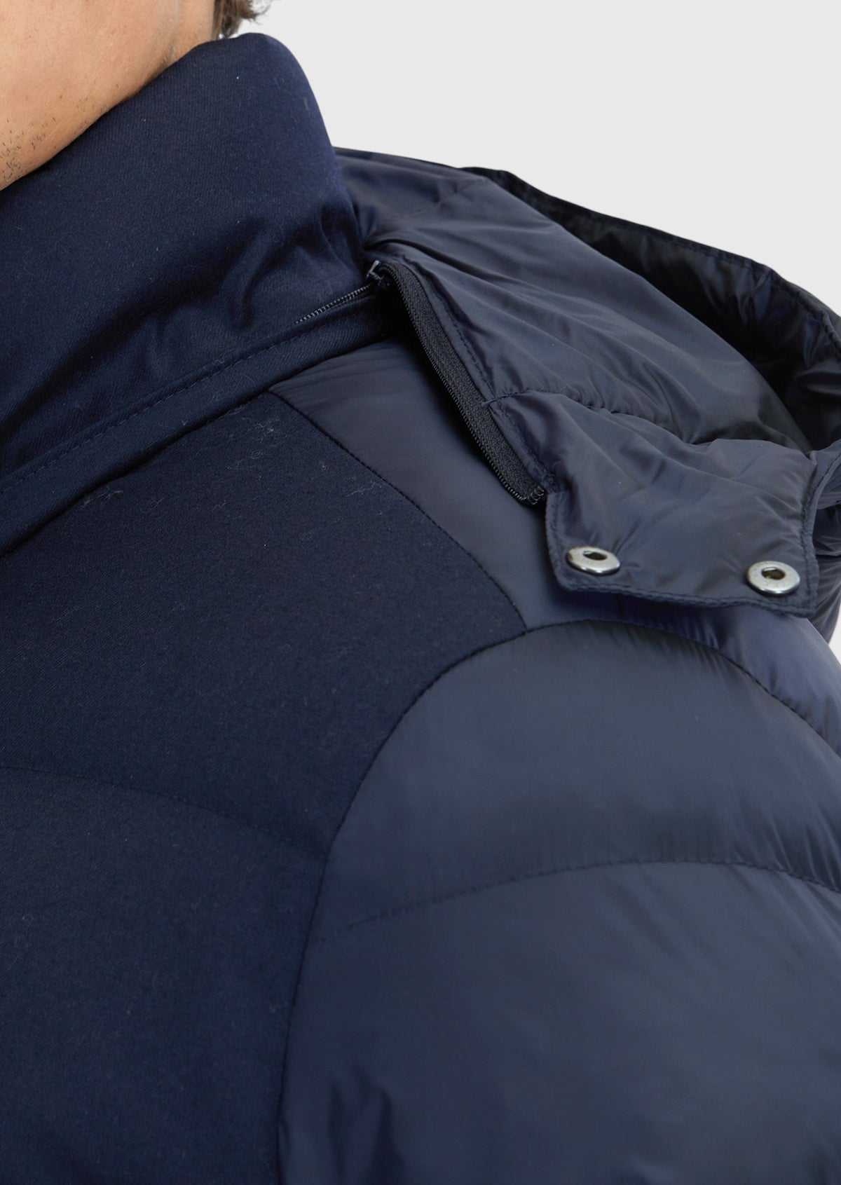 Lacivert Regular Fit Kapüşonlu Casual Dokuma Mont