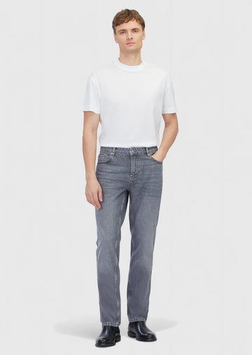 Gri Düz Regular Fit Denim %100 Pamuk Pantolon