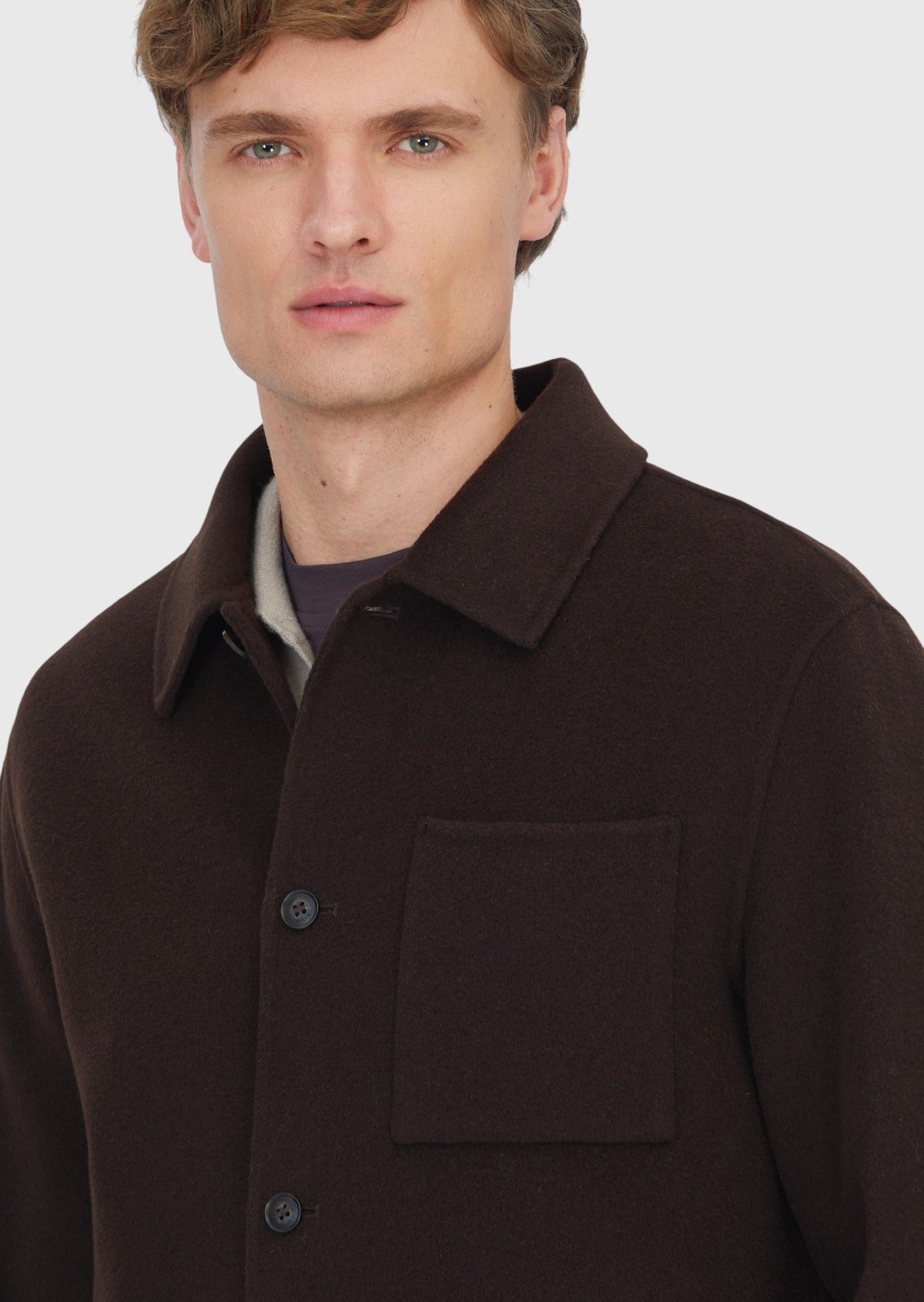 Kahverengi Regular Fit Dik Yaka Casual Örme Mont