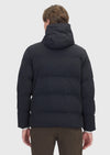 Siyah Regular Fit Kapüşonlu Casual Dokuma Mont