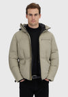 Kum Regular Fit Kapüşonlu Casual Dokuma Mont