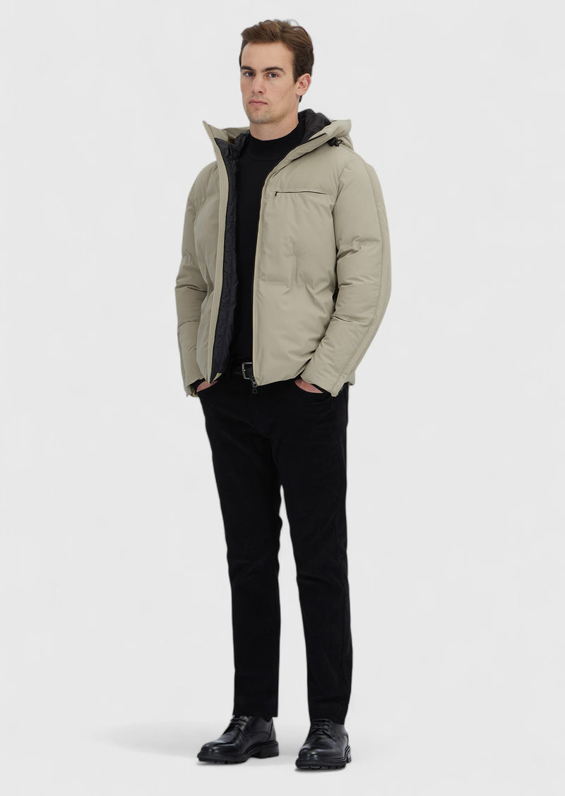 Kum Regular Fit Kapüşonlu Casual Dokuma Mont