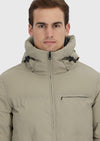 Kum Regular Fit Kapüşonlu Casual Dokuma Mont