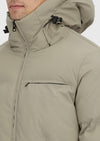 Kum Regular Fit Kapüşonlu Casual Dokuma Mont