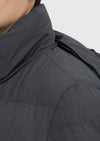 Gri Regular Fit Kapüşonlu Casual Dokuma Kaban