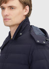 Lacivert Regular Fit Kapüşonlu Casual Dokuma Mont