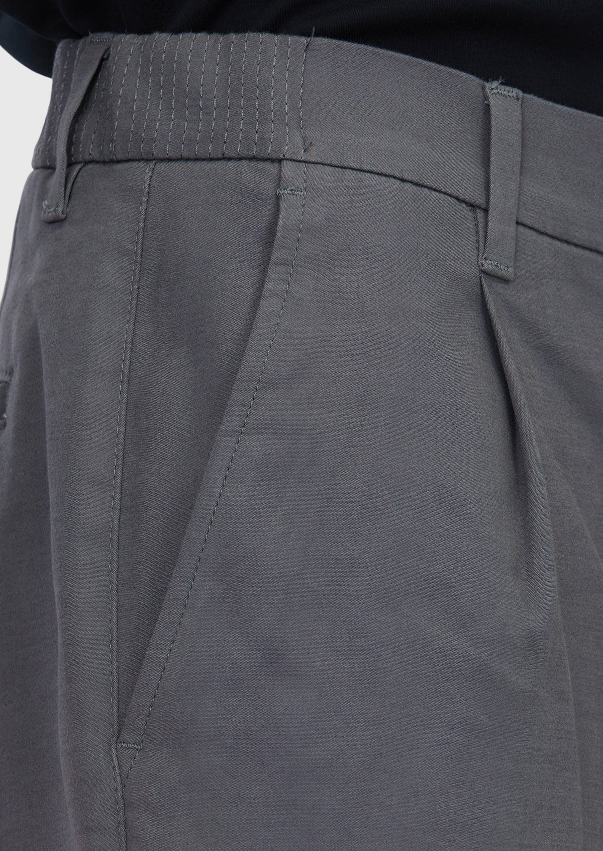 Gri Düz Dokuma Jogging Fit Casual Pamuk Karışımlı Pantolon