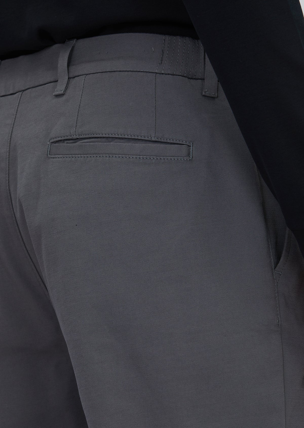 Gri Düz Dokuma Jogging Fit Casual Pamuk Karışımlı Pantolon