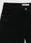 Siyah Düz Dokuma Slim Fit Kadife Casual Pamuk Karışımlı Pantolon