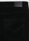 Siyah Düz Dokuma Slim Fit Kadife Casual Pamuk Karışımlı Pantolon