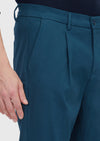 Petrol Düz Dokuma Regular Fit Casual Pamuk Karışımlı Pantolon