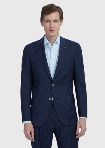 Lacivert Düz Zeroweight Slim Fit %100 Yün Ceket